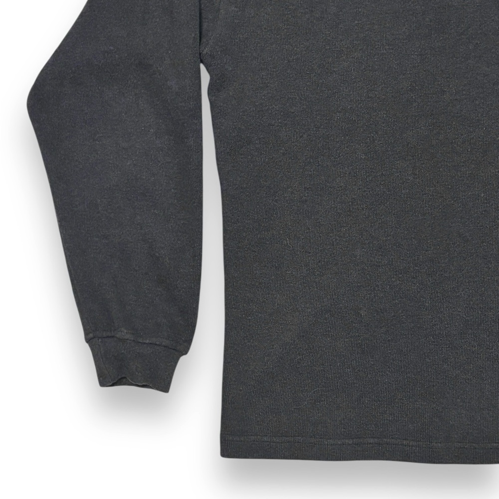 COACH Heavy Grey Ribbed Cotton Mock Neck Henley Pullover Sweater - Picture 5 of 9